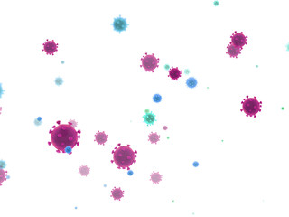 彩色病毒卫生病传染病新冠疫情细菌元素GIF动态图